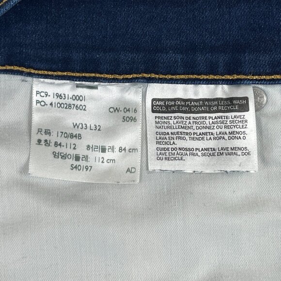 Levi's Jeans 314 Shaping Straight Dark Blue Wash Denim Size W33 L32 Like New - Picture 10 of 12
